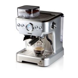 DOMO Semi-professionelle Espressomaschine mit Mühle und Manometer - 20 Bar