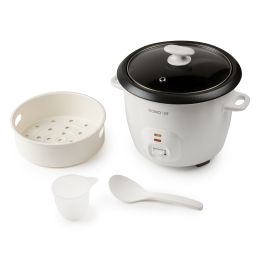 DOMO Puur rice cooker incl measuring cup, steaming basket and ladle