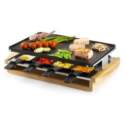 DOMO Raclette-grill, Bamboo, 8 P