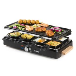 DOMO Raclette-grill - Wooden design - 8P - 1400 W